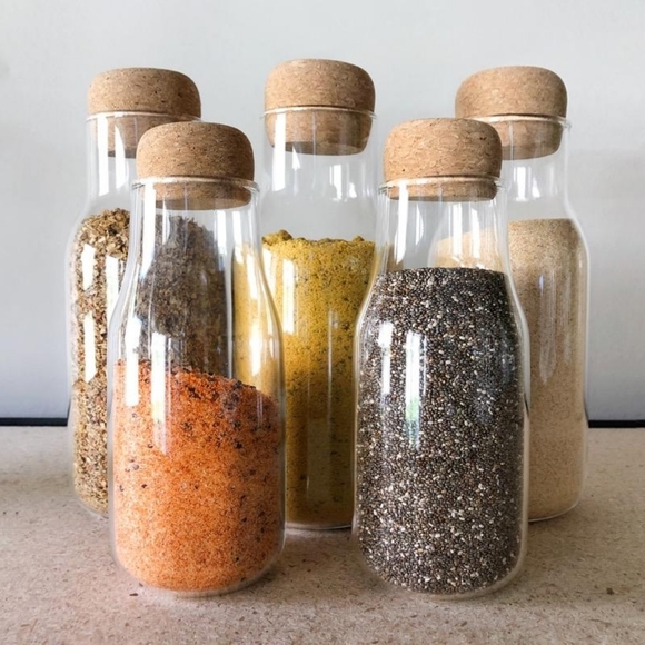 Lot of 3 Modern Farmhouse Spice Glass Jars Bottles - Picture 7 of 11